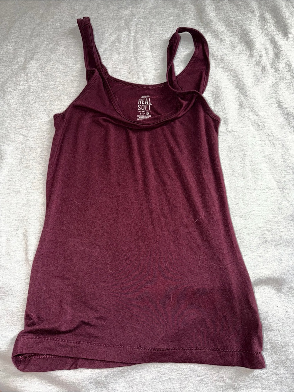 aerie Real Soft Burgundy Scoop Tank
